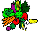 Desenho verduras pintado por joao victor