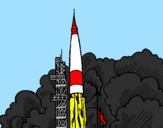 Desenho Lançamento foguete pintado por wittmann