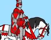 Desenho Cavaleiro a cavalo pintado por fer