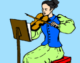 Desenho Dama violinista pintado por Margarida