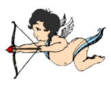 Desenho Cupido a voar pintado por yessy