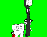 Desenho Dentes e escova de dentes pintado por rodrigo