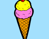 Desenho Cone de gelado pintado por ines