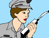 Desenho Polícia com um walkie pintado por liliclaud