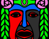 Desenho Máscara Maia pintado por cjhdcj