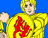Desenho Cavaleiro com escudo de leão pintado por caio victor