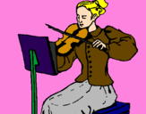 Desenho Dama violinista pintado por toni