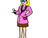 Desenho Doutora com óculos pintado por myllena