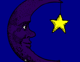 Desenho Lua e estrela pintado por 17.05-LOBO
