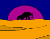 Desenho Elefante ao amanhecer pintado por cindy