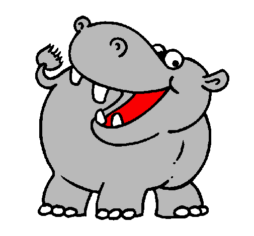 Desenho Hipopótamo pintado por gigio