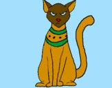 Desenho Egípcio gato pintado por ynele shaya