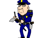 Desenho Polícia a passar multas pintado por rabson