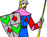 Desenho Cavaleiro da corte pintado por BETO