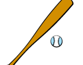 Desenho Bastão de basebol e bola pintado por geancarlo