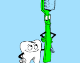 Desenho Dentes e escova de dentes pintado por BMX