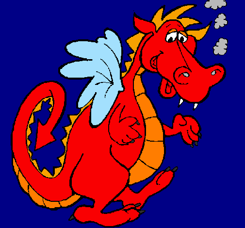 Desenho Dragão a fumegar pintado por dragão