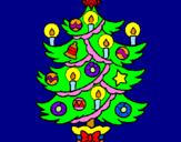 Desenho Árvore de natal com velas pintado por joão victor hoher