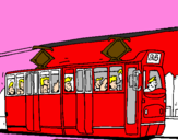 Desenho Eléctrico com passageiros pintado por melissa