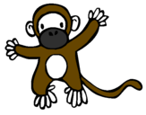 Desenho Gracioso pintado por macaco   letício