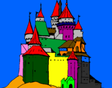 Desenho Castelo medieval pintado por araujo