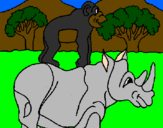 Desenho Rinoceronte e gracioso pintado por RaUl