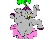 Desenho Elefante a dançar pintado por big
