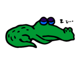 Desenho Crocodilo a dormir pintado por ivan