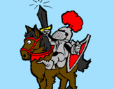 Desenho Cavaleiro a alçar a espada pintado por Starsky 