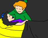 Desenho A princesa a dormir e o príncipe pintado por g