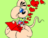 Desenho Rato apaixonado pintado por mariana
