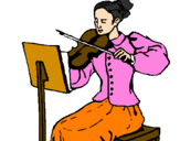 Desenho Dama violinista pintado por nathalia