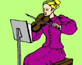 Desenho Dama violinista pintado por vitoria