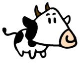 Desenho Vaca com cabeça triangular pintado por Laise