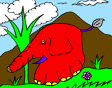 Desenho Elefante pintado por vivian