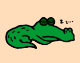 Desenho Crocodilo a dormir pintado por Simão
