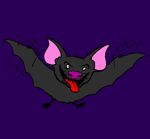 Morcego com a língua de fora