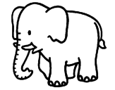 Desenho Elefante bebé pintado por elefante