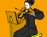 Desenho Dama violinista pintado por THAIS