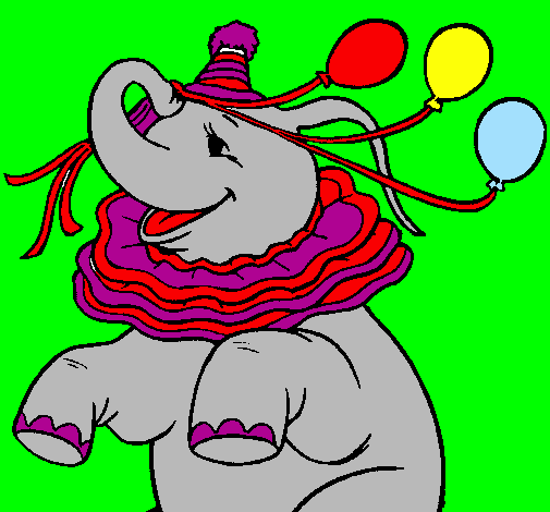 Elefante com 3 balões