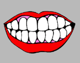 Desenho Boca e dentes pintado por Henrique lima