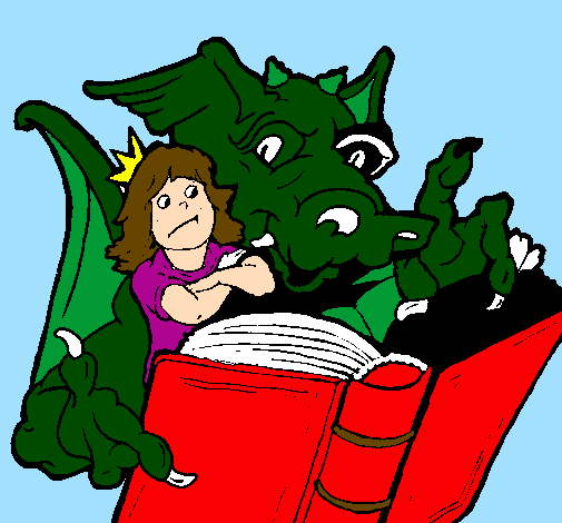Dragão, menina e livro
