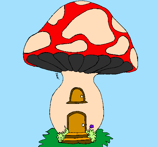 Desenho de Casa cogumelo pintado e colorido por Usuário não registrado o  dia 11 de Janeiro do 2010