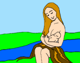 Desenho Mãe e filho  pintado por francisco tedd