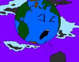 Desenho Terra doente pintado por GUI