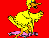 Desenho Pato em patins pintado por jaqueline cavalcanti