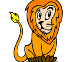 Desenho Leão pintado por erew