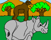 Desenho Rinoceronte e gracioso pintado por carolll