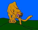 Desenho Tigre com dentes afiados pintado por bernardo