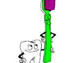 Desenho Dentes e escova de dentes pintado por antonioaugusto